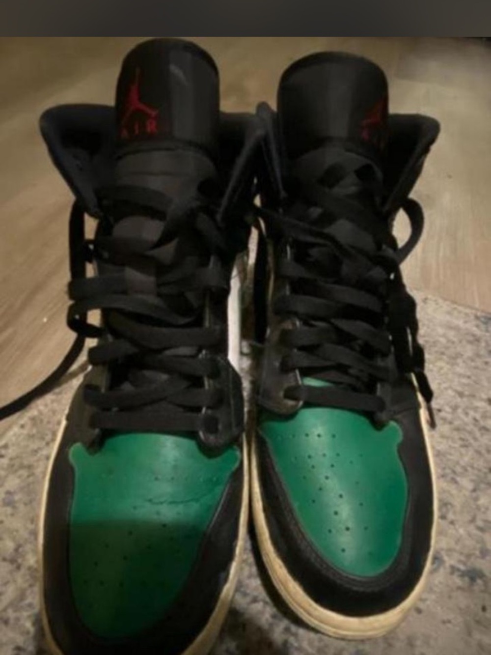 Jordan Men's High-Top Sneakers in Black and Green